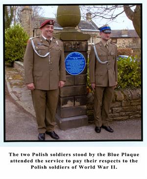 Two Polish soldiers and the Blue  Plaque